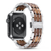 Dusk Walnut Wood Apple Watch Band | Silver