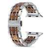 Dusk Walnut Wood Apple Watch Band | Silver