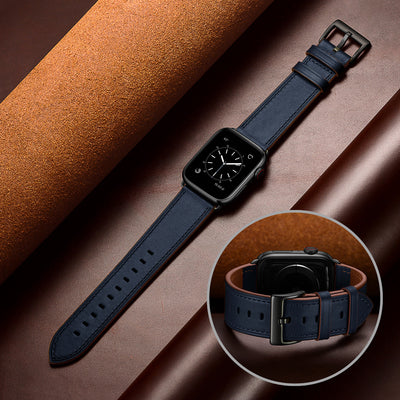 Classic Leather Band for Apple Watch | Navy Blue