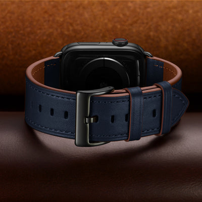 Classic Leather Band for Apple Watch | Navy Blue