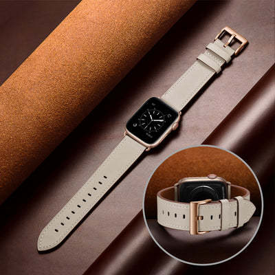 Classic Leather Band for Apple Watch | Beige