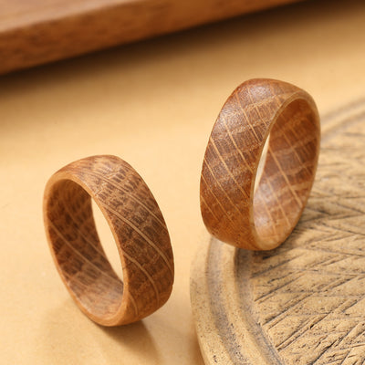 Natural Wood Ring | Whisky Barrel Wood