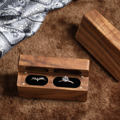 Wood Double Ring Box | Koa Wood