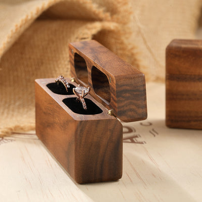 Wood Double Ring Box | Koa Wood