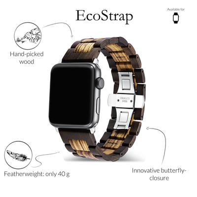 Forest Zebra Black Sandalwood Apple Watch Band