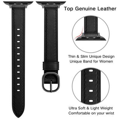 Slim Leather Band for Apple Watch | Brown