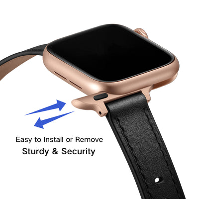 Slim Leather Band for Apple Watch | Black