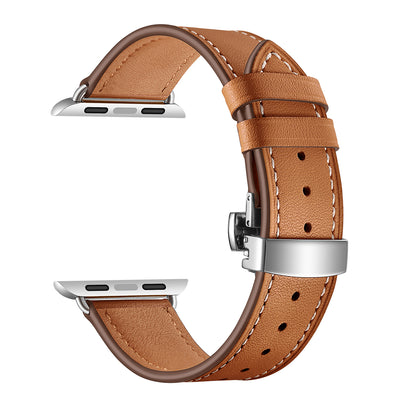 Classic Leather Band for Apple Watch | Silver