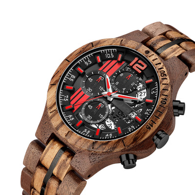 Mens Wood Watch | Walnut Wood + Zebrawood