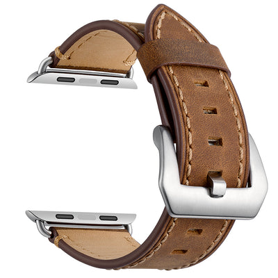 Classic Crazy Horse Leather Band for Apple Watch | Silver