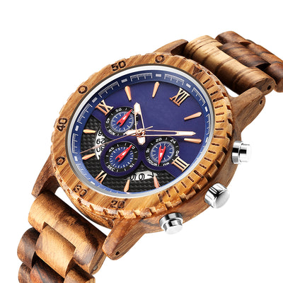 Mens Wood Watch | Zebrawood