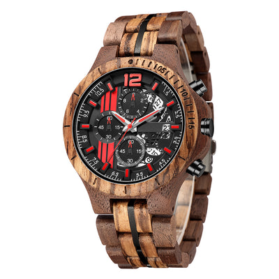 Mens Wood Watch | Walnut Wood + Zebrawood