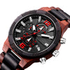 Mens Wood Watch | Red + Black Sandalwood