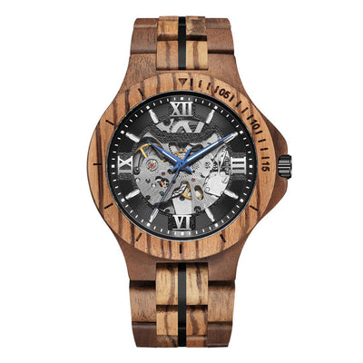 Mechanical Mens Wood Watch | Navy Blue