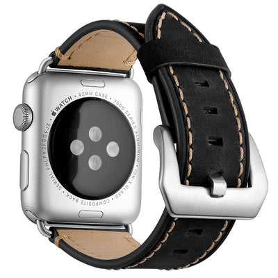 Crazy Horse Leather Band for Apple Watch | Black