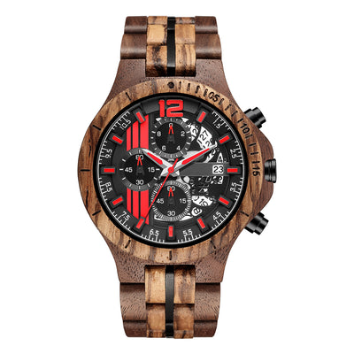 Mens Wood Watch | Walnut Wood + Zebrawood