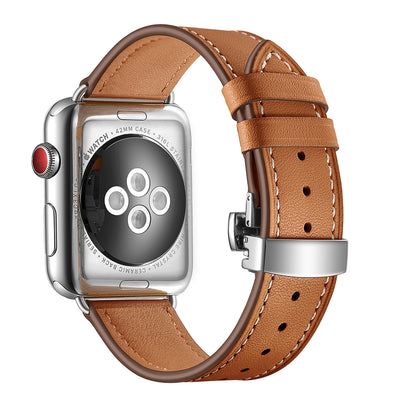 Classic Leather Band for Apple Watch | Silver