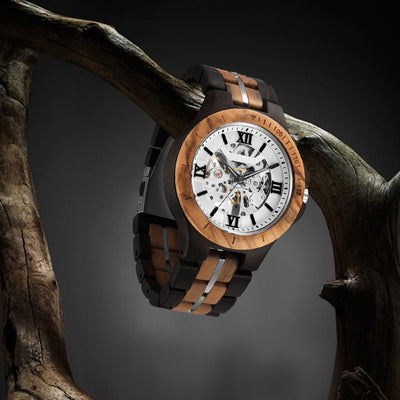 Mechanical Mens Wood Watch | Black