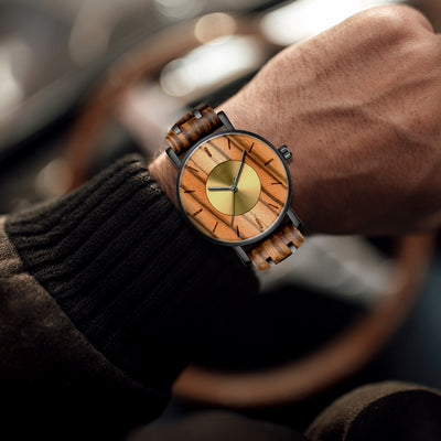 METAL Mens Wood Watch | Zebrawood