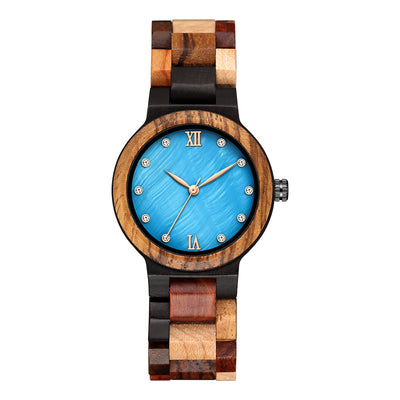 Mix Wood Women Wood Watch | Blue