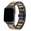 Nova Zebra Wood Apple Watch Band | Black - iwaysband