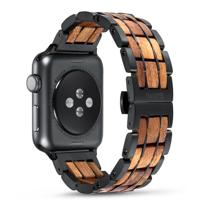 Dusk Koa Wood Apple Watch Band | Black