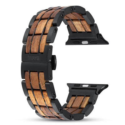 Dusk Koa Wood Apple Watch Band | Black