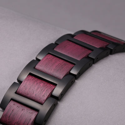 Stardust Purpleheart Wood Apple Watch Band | Black