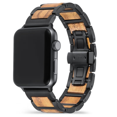 Stardust Koa Wood Apple Watch Band | Black