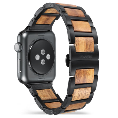 Stardust Koa Wood Apple Watch Band | Black