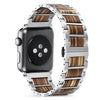 Nova Zebra Wood Apple Watch Band | Silver - iwaysband
