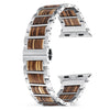 Nova Zebra Wood Apple Watch Band | Silver - iwaysband