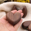 Heart Shape Wood Ring Box | Walnut Wood