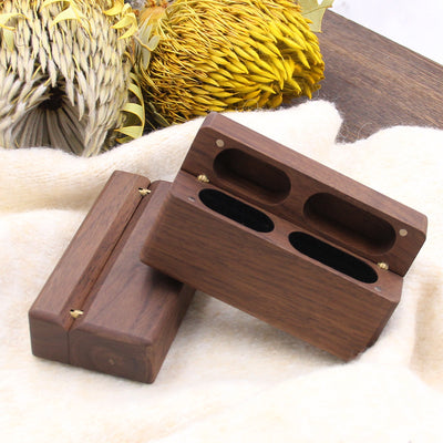 Wood Double Ring Box | Walnut Wood