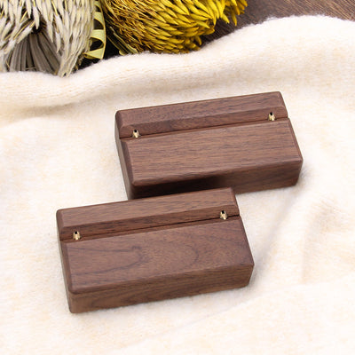 Wood Double Ring Box | Walnut Wood