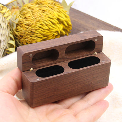 Wood Double Ring Box | Walnut Wood