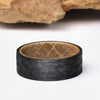 Hammered Tungsten Wood Ring | Whisky Barrel