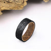 Hammered Tungsten Wood Ring | Whisky Barrel