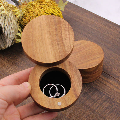 Round Shape Wood Jewelry Box | Koa Wood