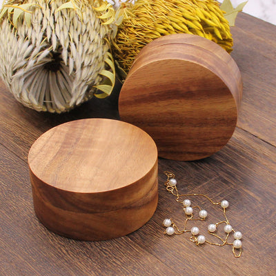 Round Shape Wood Jewelry Box | Koa Wood