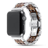 Dusk Walnut Wood Apple Watch Band | Silver