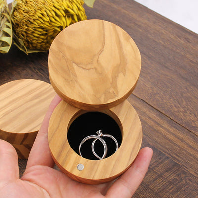 Round Shape Wood Jewelry Box | Olive Wood