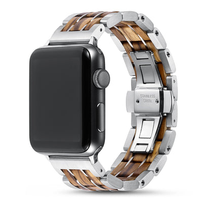 Dusk Zebrawood Apple Watch Band | Silver