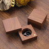 Square Shape Wood Ring Box | Walnut Wood