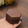 Hexagon Wood Doubel Ring Box | Walnut Wood