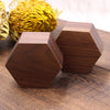 Hexagon Wood Doubel Ring Box | Walnut Wood