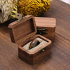 Square Shape Wood Ring Box | Walnut Wood