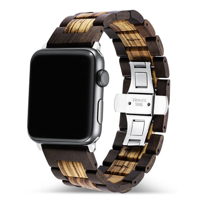 Forest Zebra Black Sandalwood Apple Watch Band - iwaysband