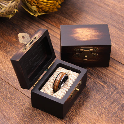 Square Shape Wood Ring Box | Koa Wood