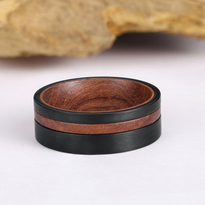 Tungsten Wood Ring | Red Sandalwood
